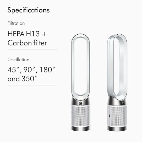Dyson Cool Purifier Fan TP10, Air Purifying, White, 10 inch
