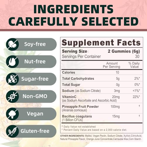 Balance Gummies for Women - Hawaiian Pineapple Flavor - Supports Vaginal Health, pH Balance & Immune Defense - Vegan - 60 Gummies