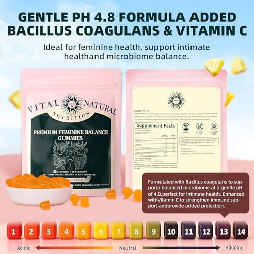 Balance Gummies for Women - Hawaiian Pineapple Flavor - Supports Vaginal Health, pH Balance & Immune Defense - Vegan - 60 Gummies