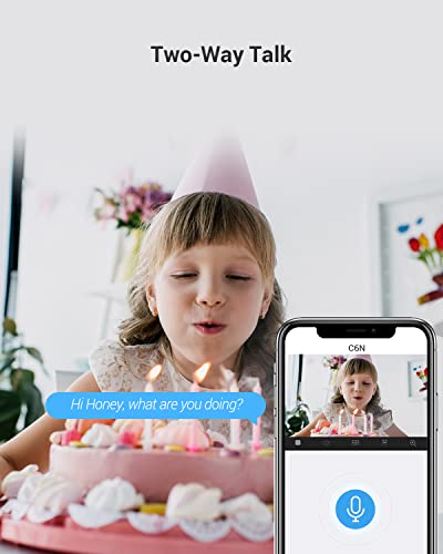 EZVIZ Indoor Camera with Pet & Baby Monitor, Motion Detection - Smart Night Vision, 2 Way Audio - Alexa Compatible - C6N WH