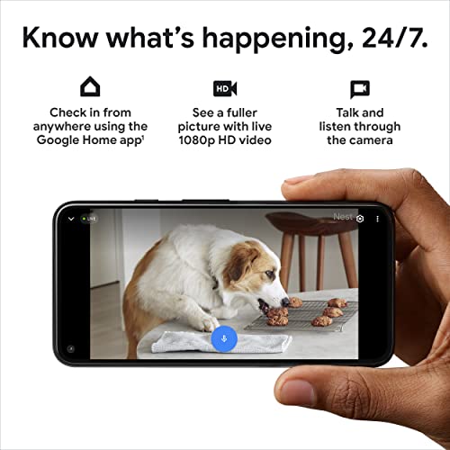 Nest Security Cam - Wired - 2nd Gen - Snow, Google Home