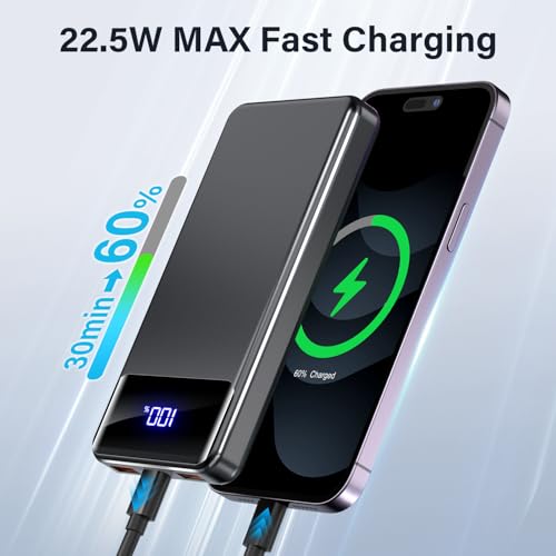 Portable Charger 12000mAh Fast Charging PD22.5W USB-C/A - Phone Battery Pack for iPhone 16 15 14 13 Plus Max