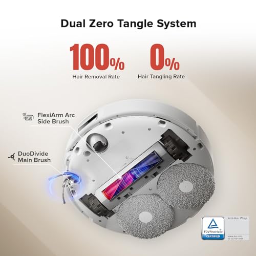 Roborock Qrevo Curv Robot Vacuum Cleaner with Mop, 18,500 Pa, Zero-Tangling, Intelligent Dirt Detection