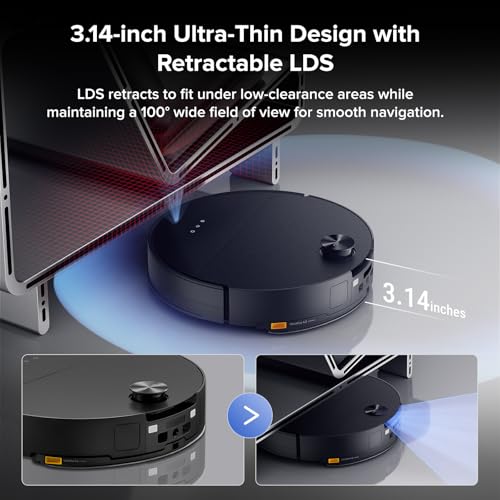 Roborock Saros 10 Robot Vacuum 22,000 Pa Slim Design, AI 3.0, Zero-Tangle, Auto Mop, Hot Water Cleaning