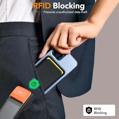 MagSafe Wallet: Slim RFID Card Holder w/ Magnetic Stand for iPhone, Black