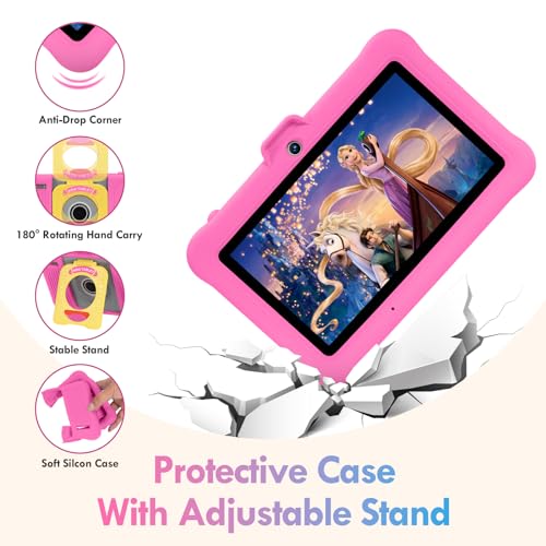 TABTIVI 7 inch Android Kids Tablet, GMS Certified, Parental Control, Pre-Installed Apps - Educative & Fun