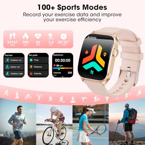 Fitness Smartwatch with Heart Rate Monitor, Call Function, 1.91 inch HD Screen, Sleep Tracker - IP67 Waterproof for Android iOS