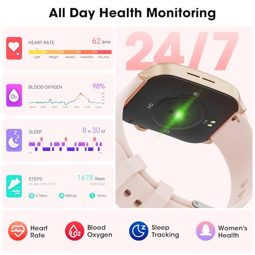 Fitness Smartwatch with Heart Rate Monitor, Call Function, 1.91 inch HD Screen, Sleep Tracker - IP67 Waterproof for Android iOS
