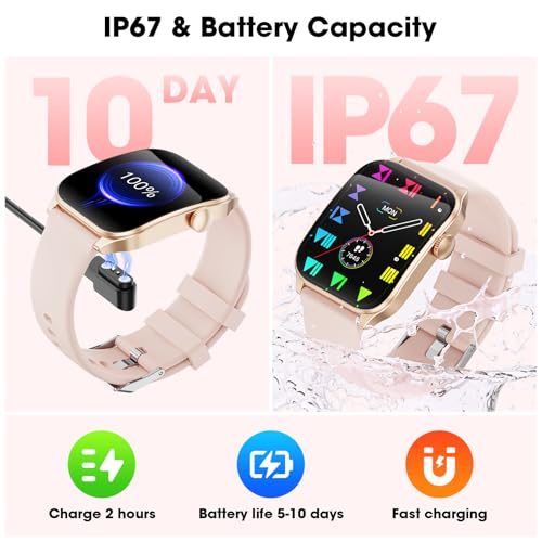 Fitness Smartwatch with Heart Rate Monitor, Call Function, 1.91 inch HD Screen, Sleep Tracker - IP67 Waterproof for Android iOS
