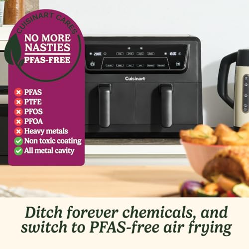 Cuisinart XXL Air Fryer 10.4 inch with Dual Zones | PFAS Free | Chemical-free Cooking | Air Fry, Roast, Grill, Bake, Dehydrate, Keep Warm
