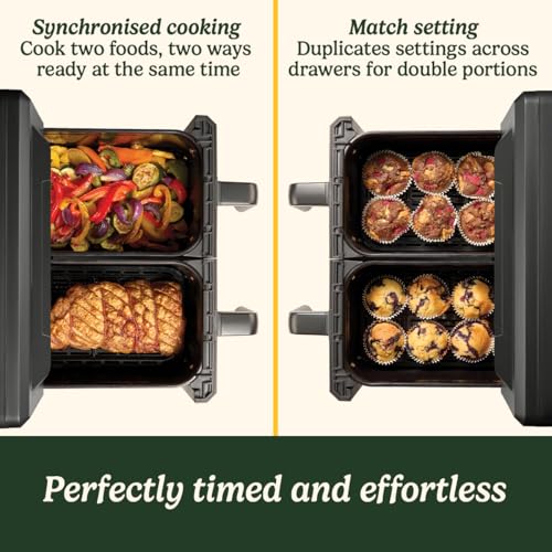 Cuisinart XXL Air Fryer 10.4 inch with Dual Zones | PFAS Free | Chemical-free Cooking | Air Fry, Roast, Grill, Bake, Dehydrate, Keep Warm