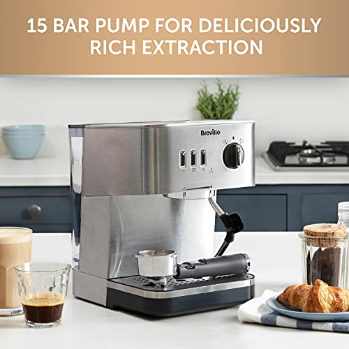 Breville Bijou Espresso Machine | Automatic & Manual | Cappuccino, Latte Maker | 15 Bar Pump | Steam Wand