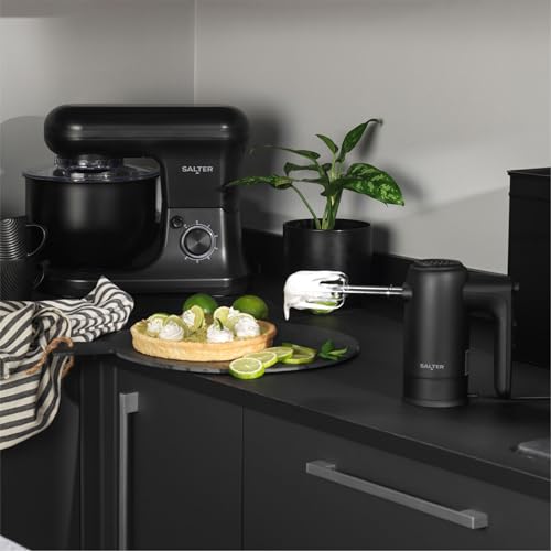 Salter Kitchen Scale & Mixer Set - Digital Baking Scale, 5kg Capacity, Stainless Steel, Kuro Mixer, 6 Speeds, 1200W