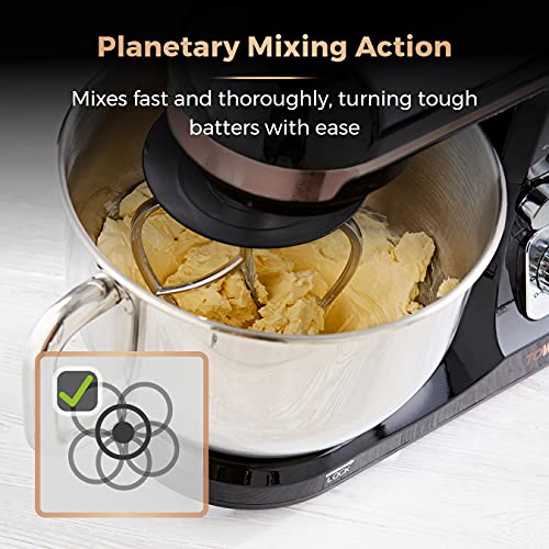 Tower 3-in-1 Stand Mixer, 6 Speeds, Pulse Setting, 1000W, 5L - Rose Gold