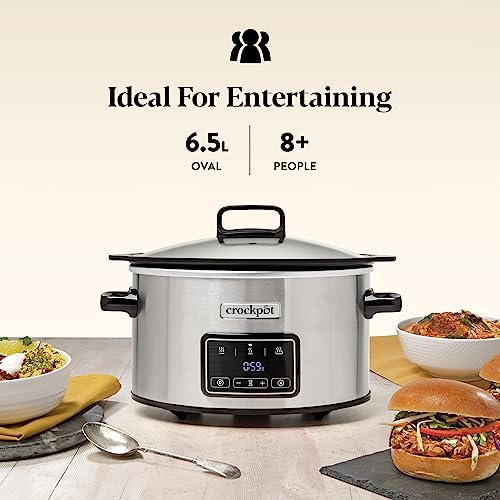 Crock-Pot Sizzle & Stew Slow Cooker | 6.5L | Induction Hob-Safe Bowl | Sears Meat & Veggies