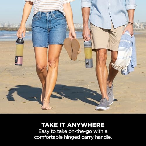 Ninja Portable Blender 530ml - Leakproof Lid, Sip Spout - Rechargeable Mini Smoothie Maker - Protein Shakes, Frozen Fruit - Rose Gold