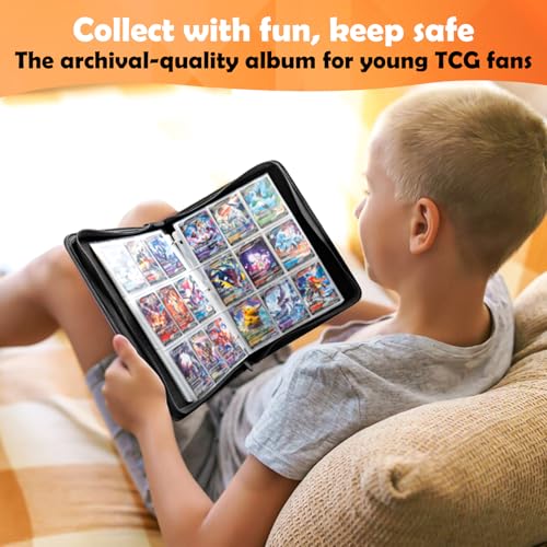 TenFans Exo-Tec 400 Card Binder - 4-Pocket Zip for TCG, Water-Resistant & Reinforced