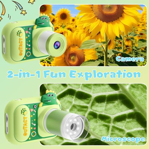 Microscope for Kids with Video Camera, 1000X Digital Zoom, 2.4" Screen - STEM Educational Science Kit Toys for 3-12 Year Olds