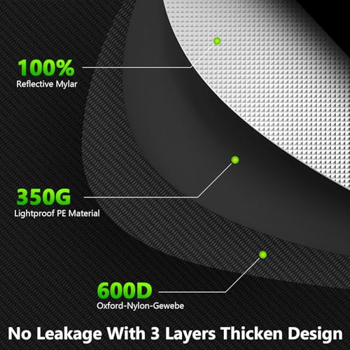 TOPRON 200W LED Grow Tent Kit - Full Spectrum, Dimmable - Ideal for Hydroponics - 80x80x180cm Size