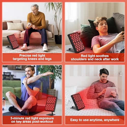 Trayvespace Red Light Panel: High Power Infrared Lamp w/ Cooling Fan - Timer, 5 Brightness Levels - Home, Office