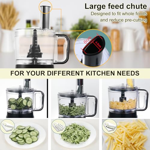 TopStrong 6-in-1 Food Processor Blender: Chop, Slice, Shred, Knead - 3 Speeds, 2L Bowl, 800W