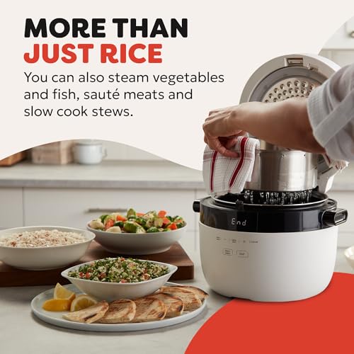 Instant Pots Rice Cooker & Steamer, 2.8L - Non-Stick Pot, Steamer Basket, Measuring Cup, Rice Spoon - Slow Cooker & Sauté Pan.