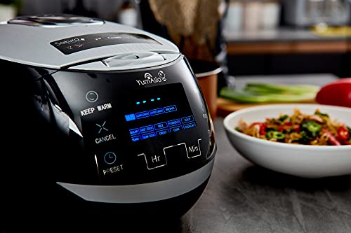 Yum Asia Sakura Rice Cooker - Ceramic Bowl, Fuzzy Logic - 6 Cook & Multicook Functions - LED Display - 220-240V Power