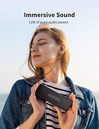 Anker Soundcore 2 Portable Speaker: 12W Stereo Sound, BassUp, IPX7 Waterproof, 24-Hour Playtime - Home, Outdoors, Travel