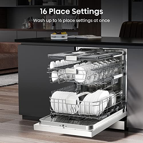 Hisense 16 Place Settings Dishwasher - Auto Dry, White, Freestanding - Energy Class D