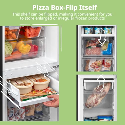 COMFEE 174L Fridge Freezer: Low Frost, LED Lights, Reversible Door, Low Noise