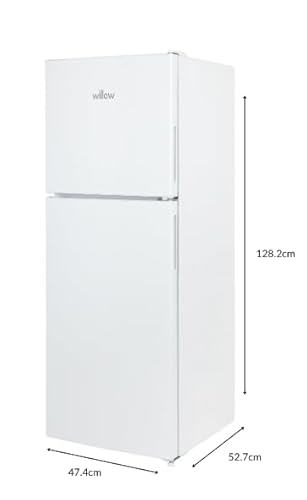 Willow Small Fridge Freezer, 138L, Adjustable Thermostat, Top Mount Slimline, Mark Proof Finish - White