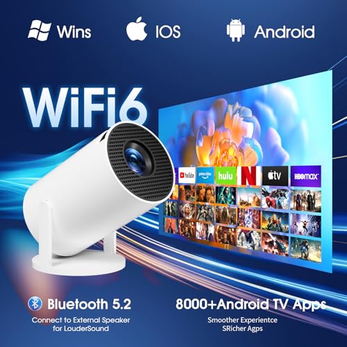 Mini Projector 1080P FHD 4K Support with WiFi & Bluetooth