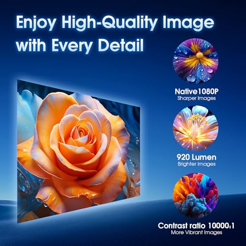 Mini Projector 1080P FHD 4K Support with WiFi & Bluetooth