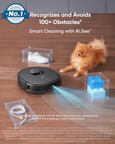 eufy X10 Pro Omni Robot Vacuum Cleaner with Mop, All-in-One Station, Powerful Suction, Dual Mops, AI Obstacle Avoidance