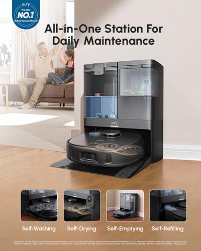 eufy X10 Pro Omni Robot Vacuum Cleaner with Mop, All-in-One Station, Powerful Suction, Dual Mops, AI Obstacle Avoidance