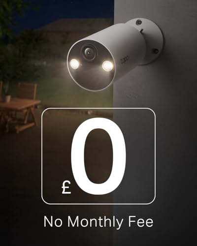 Tapo TC82 2K Battery Security Camera: Wireless, Colour Night Vision, AI Detection, IP65, Alexa & Google Compatible