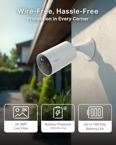 Tapo TC82 2K Battery Security Camera: Wireless, Colour Night Vision, AI Detection, IP65, Alexa & Google Compatible