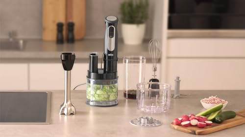 Braun MultiQuick 5 Pro Hand Blender, PowerBell Plus, 25 Speed, Turbo, EasyClick, Mini Food Processor, Metal Whisk, 500ml Beaker