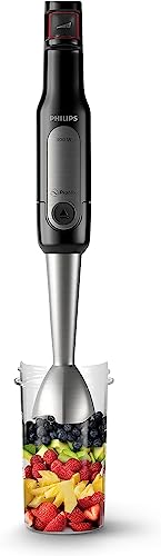 Philips Viva Collection Hand Blender 300W SpeedTouch, ProMix Tech, Easy & Intuitive, On The Go Glass - Black