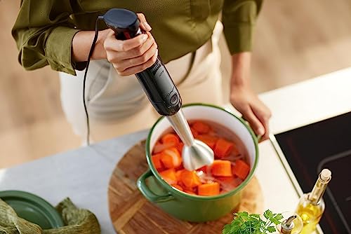 Philips Viva Collection Hand Blender 300W SpeedTouch, ProMix Tech, Easy & Intuitive, On The Go Glass - Black