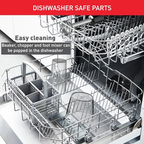 Tefal Optichef Hand Stick Blender: 20 Speeds, Powelix Blades, 1000W, 800ml Beaker, Chopper - Black