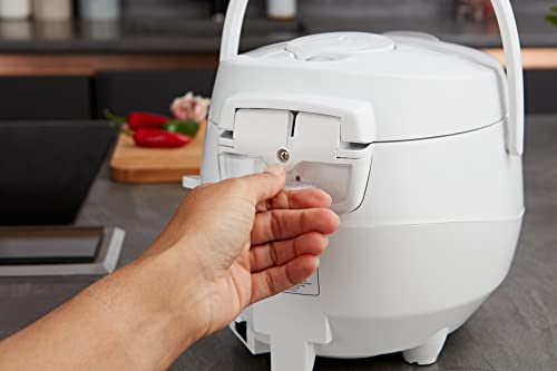 Yum Asia Panda Mini Rice Cooker - Ninja Ceramic Bowl - Fuzzy Logic - 4 Rice & Multicooker Functions - LED Display - Arctic White