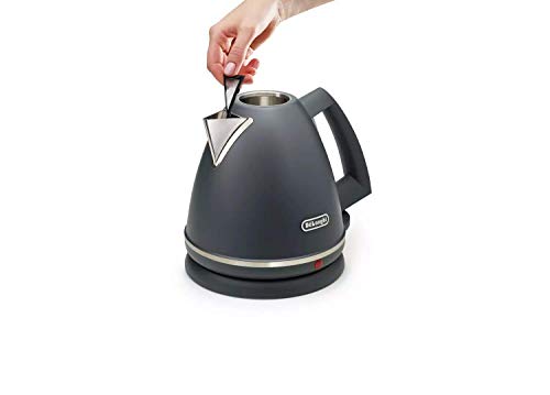 De'Longhi Argento Silva Kettle 1.7L Capacity, 360 Swivel Base, Grey