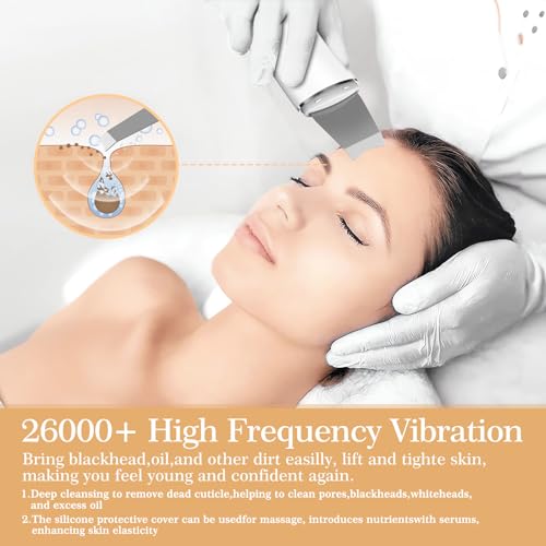 Skin Scrubber Exfoliating Device: Face Cleanser & Blackhead Remover - Pores Cleaning & Wrinkle Remover - 4 Modes - USB Rechargeable