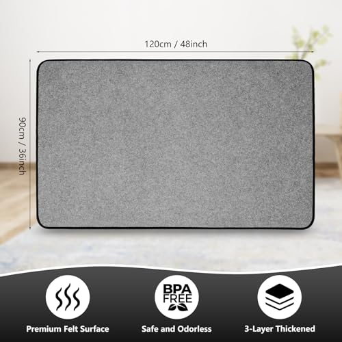 MUEZDUR Carpet Protector Chair Mat 120x90cm Easy Glide - Home Office Rolling Chair Mat for Carpeted & Hardwood Floors