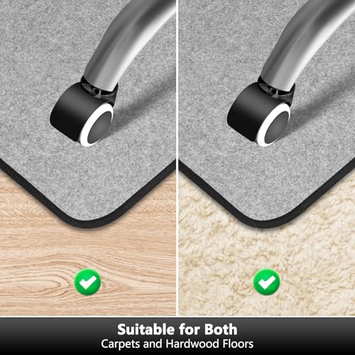 MUEZDUR Carpet Protector Chair Mat 120x90cm Easy Glide - Home Office Rolling Chair Mat for Carpeted & Hardwood Floors