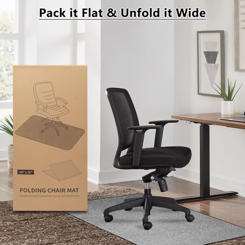 MUEZDUR Carpet Protector Chair Mat 120x90cm Easy Glide - Home Office Rolling Chair Mat for Carpeted & Hardwood Floors