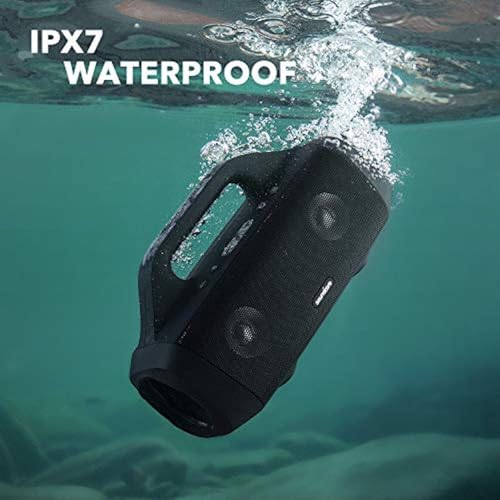 Anker Motion Boom Portable Bluetooth Speaker, Titanium Drivers, BassUp, IPX7 Waterproof, 24H Playtime