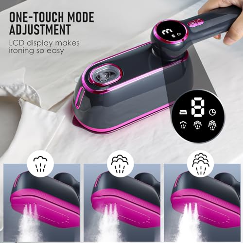 Compact Clothes Steamer: Efficient Wrinkle Removal, LED Display, Dual Mode for Home & Travel