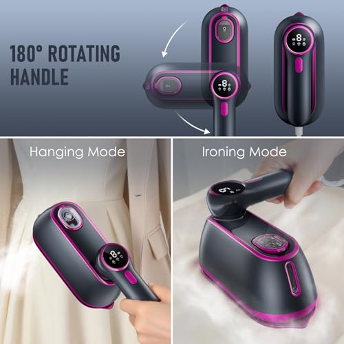 Compact Clothes Steamer: Efficient Wrinkle Removal, LED Display, Dual Mode for Home & Travel
